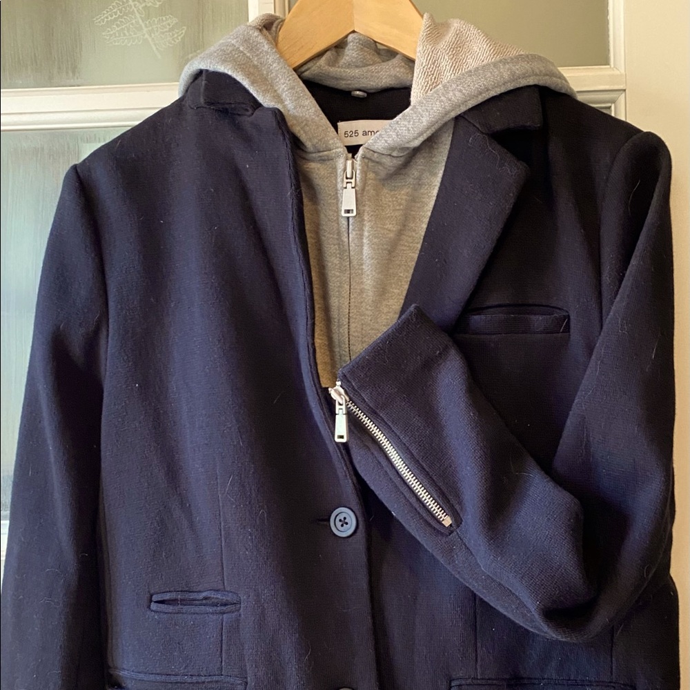 525 knit blazer w/ detachable hoodie
